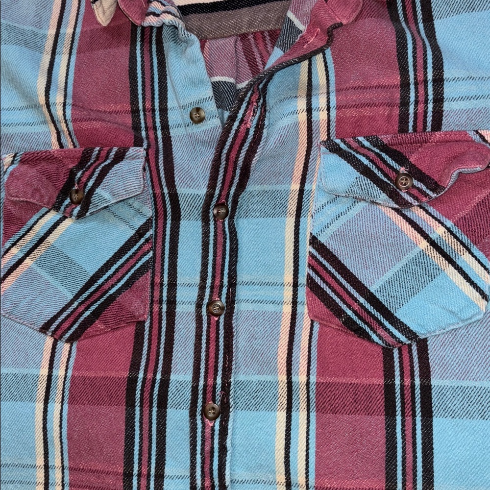 Free People Plaid  Mid-Western Shirt, Size S/P - Picture 2 of 15